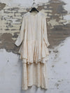 Mutedance 25 Autumn/Winter Flower Dye Silk Round Neck Layered Long Sleeve Dress MD-MD25FW84-nude